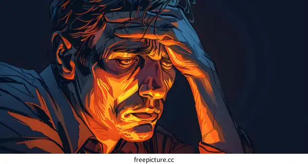 A man holds his head in his hands, looking very upset