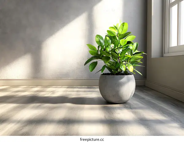 Minimalist Interior Design with Green Plant