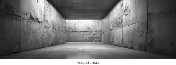 Empty Concrete Tunnel Interior