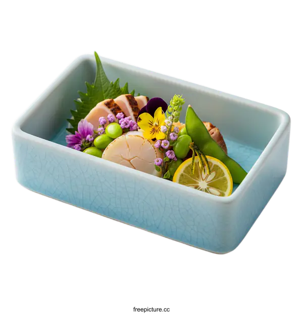 [Transparent Background PNG]Delicious and beautifully arranged Japanese cuisine with various ingredients