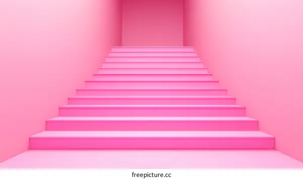 Pink Staircase in a Minimalist Interior Design