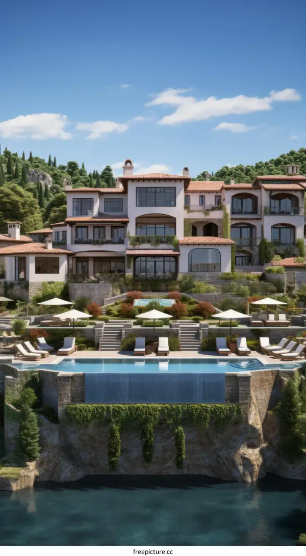 A stunning modern villa with an infinity pool overlooking the ocean