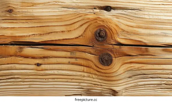 Close-up of a wooden plank with a knot