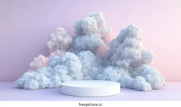 Abstract Pastel Cloud Display Podium
