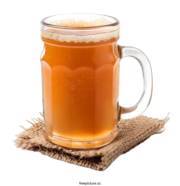 [Transparent Background PNG]Glass of beer on a white background