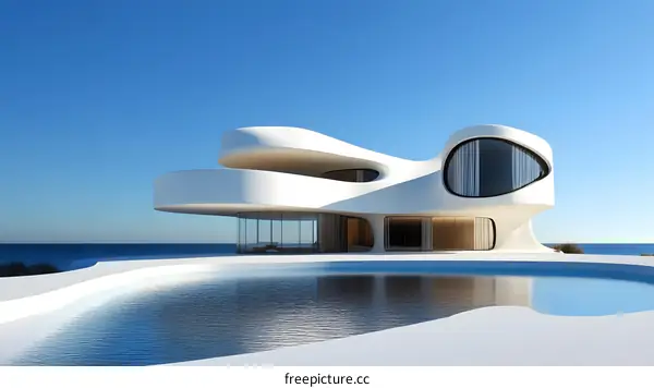 Modern Futuristic Design House with Swimming Pool