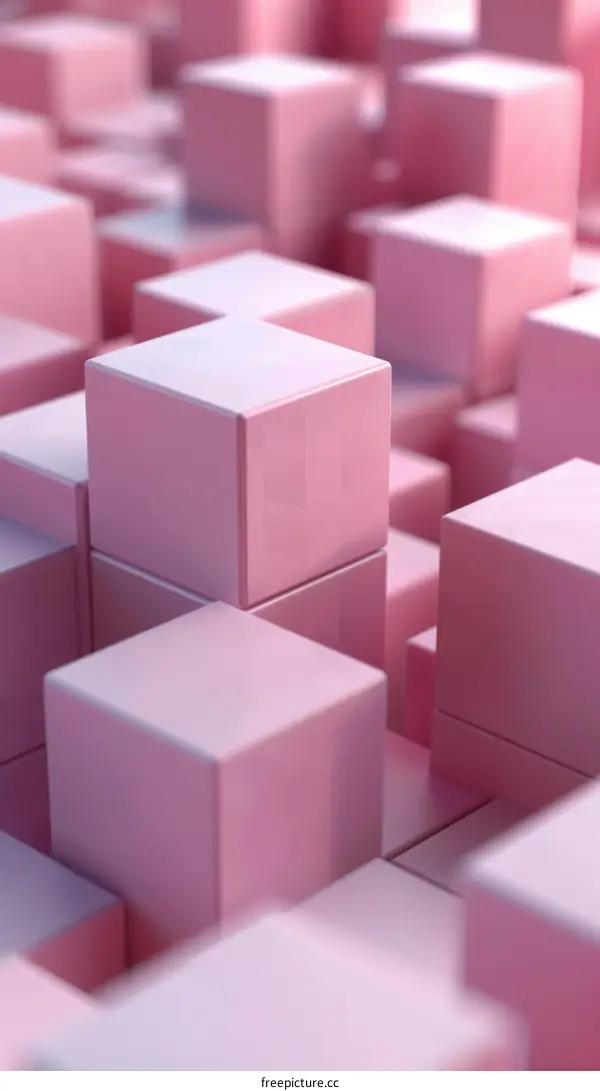 Pink Pastel 3D Cube Background