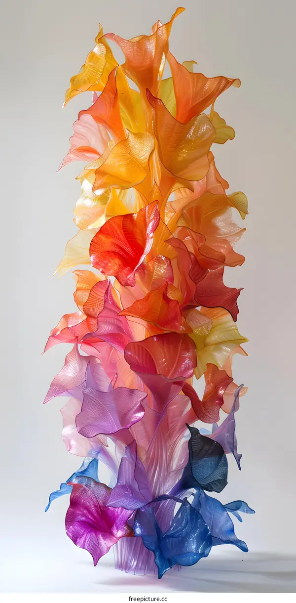 colorful hand blown glass sculpture