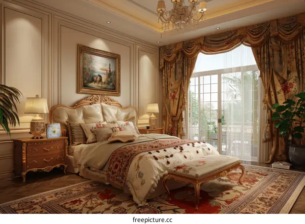 Luxurious Bedroom Interior Design with Balcony Access