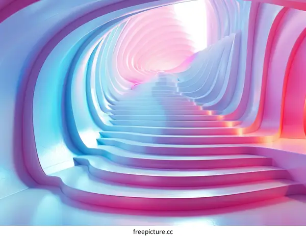 Abstract Pastel Stairway to Light