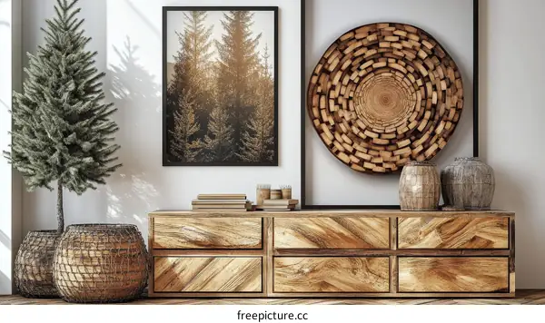 Cozy Wooden Living Room Interior Design