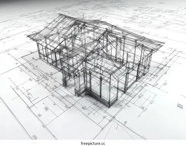 Architectural Design Blueprint of a House