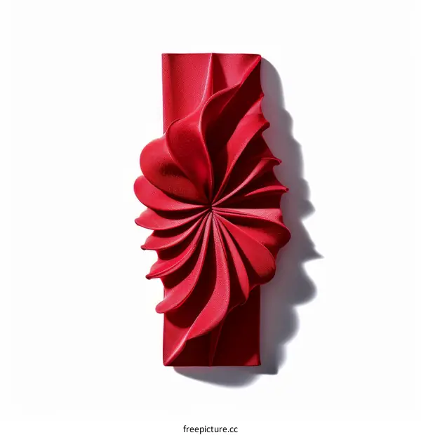 Red folded paper flower