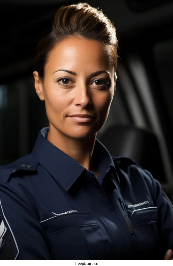 Portrait of a female police officer in uniform