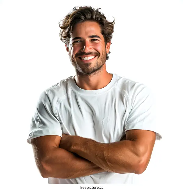 Portrait of a smiling man with crossed arms