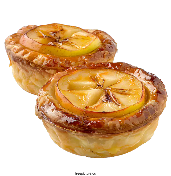 [Transparent Background PNG]Two apple pies on white background