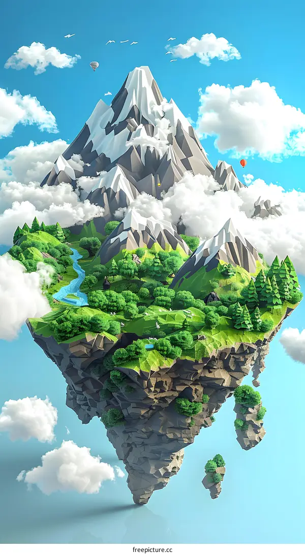 Floating Mountain Illustration