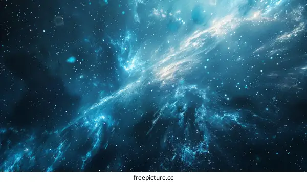 Blue and White Swirls of a Nebula