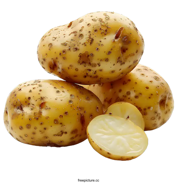 [Transparent Background PNG]Raw Potatoes on White Background