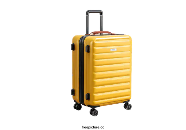 [Transparent Background PNG]Modern Yellow Suitcase Illustration