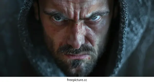 Portrait of a Man with a Beard and a Hood