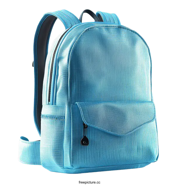[Transparent Background PNG]Light Blue Backpack for School or Travel