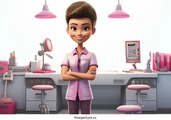Professional Female Dentist in Modern Dental Clinic