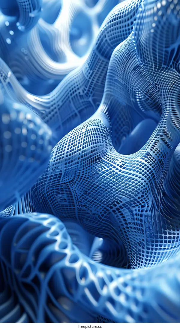Abstract Blue 3D Organic Structure