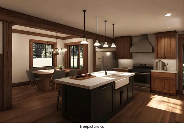 Modern Kitchen Interior Design With White Farmhouse Sink