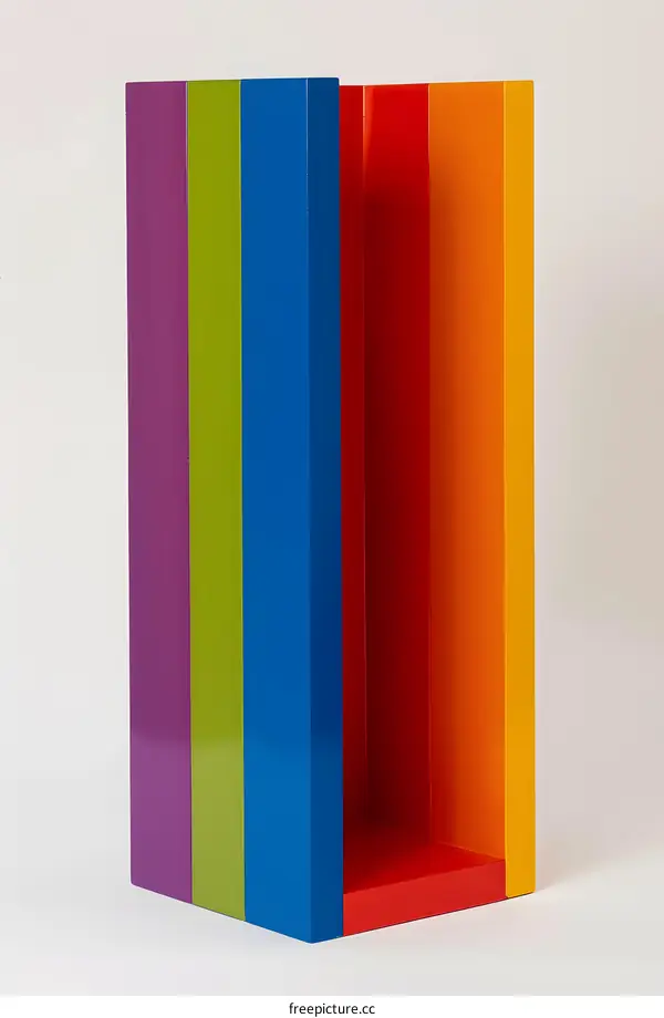 Abstract Colorful Wooden Sculpture Modern Art