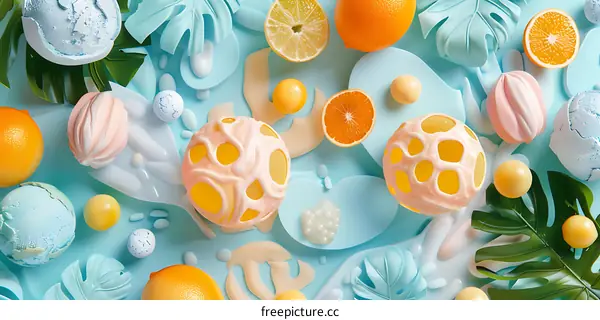 Abstract Summer Fruit Pattern Design