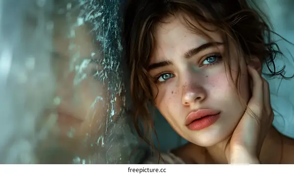 Portrait of a Young Woman with Freckles