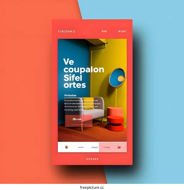 Modern Minimalist Interior Design with Colorful Furniture