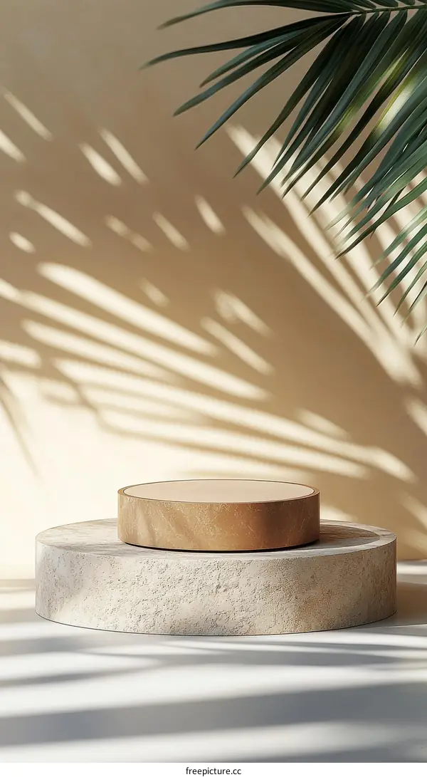 Minimalist Beige Display Stand with Natural Light