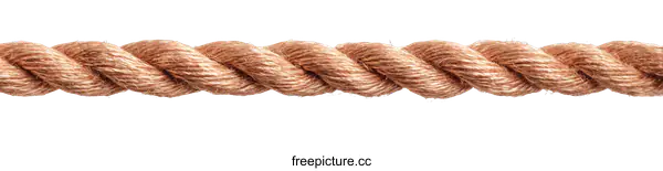 [Transparent Background PNG]Closeup of a Beige Rope on White Background