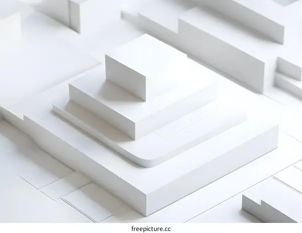 White Geometric Shapes Abstract Background Design