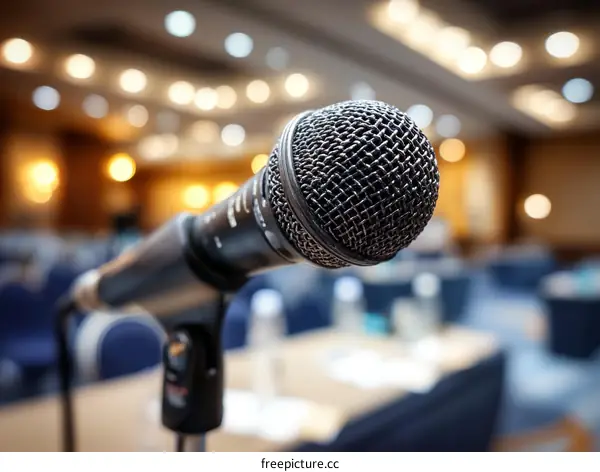 Conference Microphone in Meeting Room
