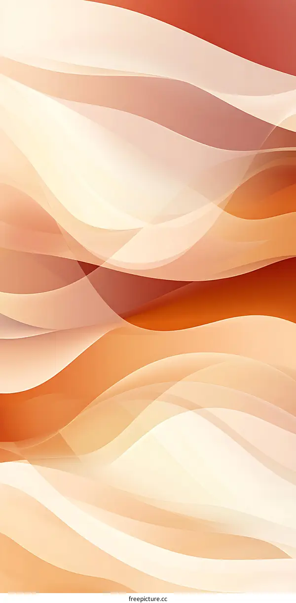 Abstract Orange and White Waves Design