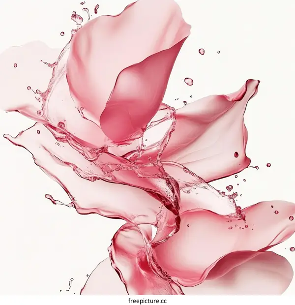 Abstract Rose Petal Liquid Splash