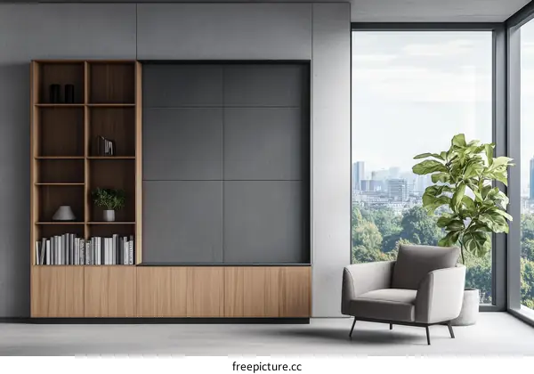 Modern Minimalist Office Space Illustration