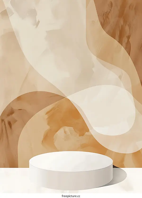 Abstract Brown and White Background With Platform