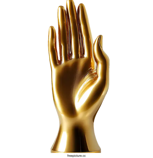 [Transparent Background PNG]Golden Hand Sculpture Decorative Piece
