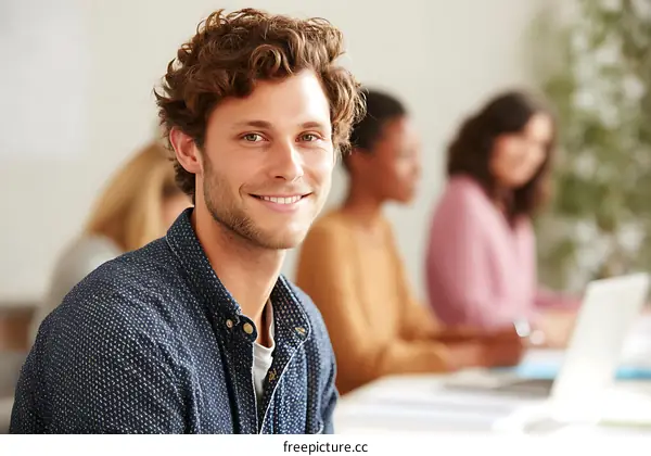 Business Meeting  Smiling Caucasian Male