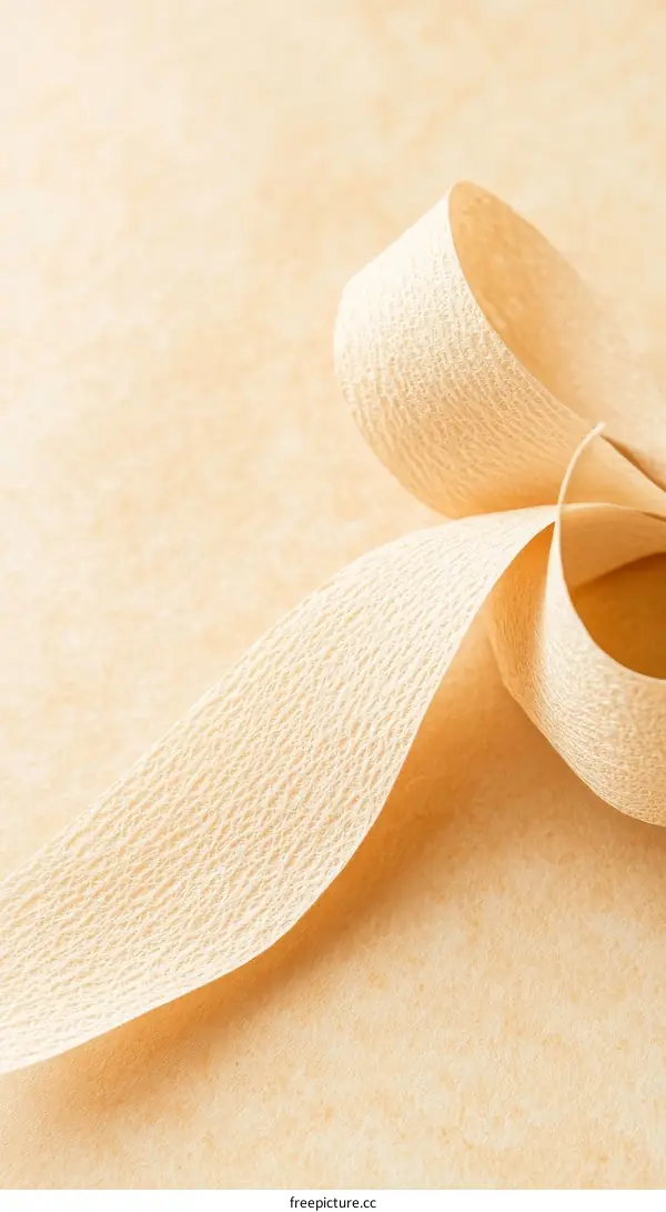 Beige Paper Ribbon Abstract Art Design