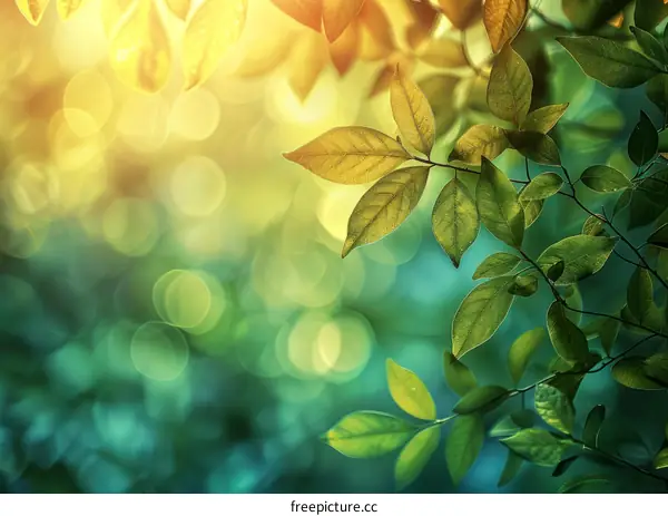 Close-up of Lush Green Leaves in Sunlight