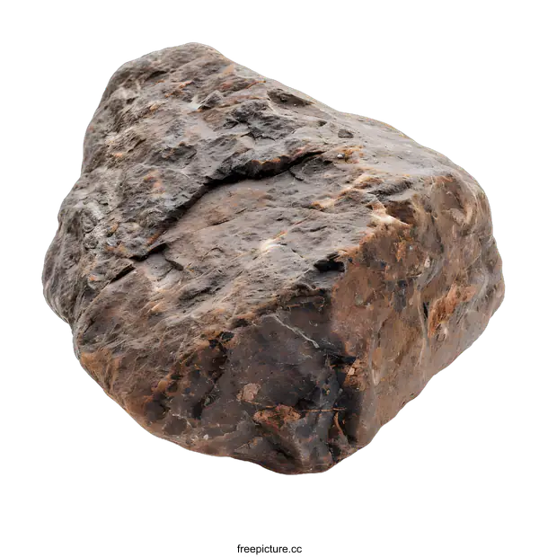 [Transparent Background PNG]Large Brown Stone Isolated On White Background
