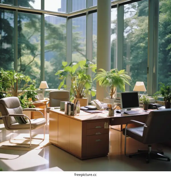The sunlit office