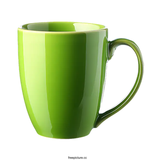[Transparent Background PNG]Bright Green Ceramic Mug