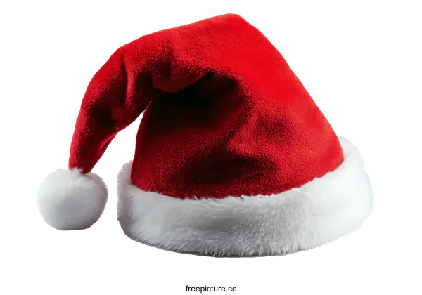 [Transparent Background PNG]Red Christmas Santa Hat Isolated on White Background