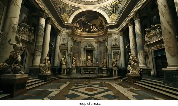 Classic Architecture Inside A European Church